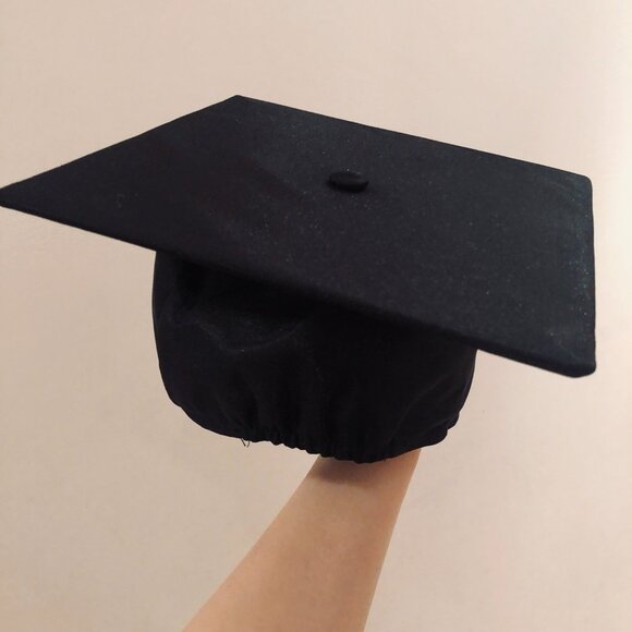 Gaspard Graduation Cap Mortarboard Hat Adult Size Black No Tassel Academic - Picture 4 of 4